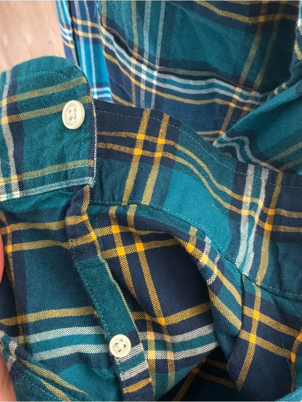 Men’s J. Crew blue plaid Oxford button up shirt XL